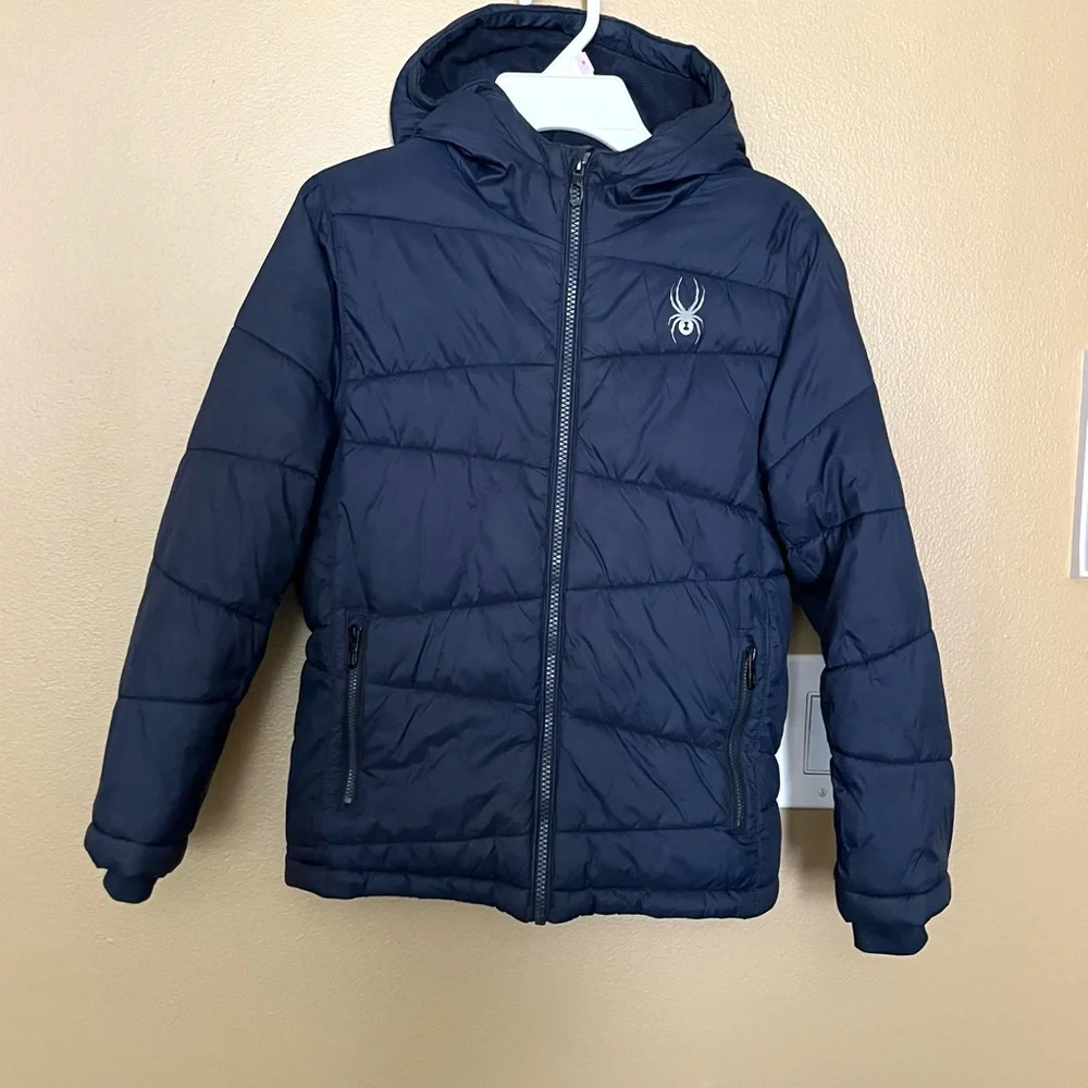 SPYDER Kids Little Boy Jacket size SMALL =  8 YRS Casual Cozy Winter  Navy Blue